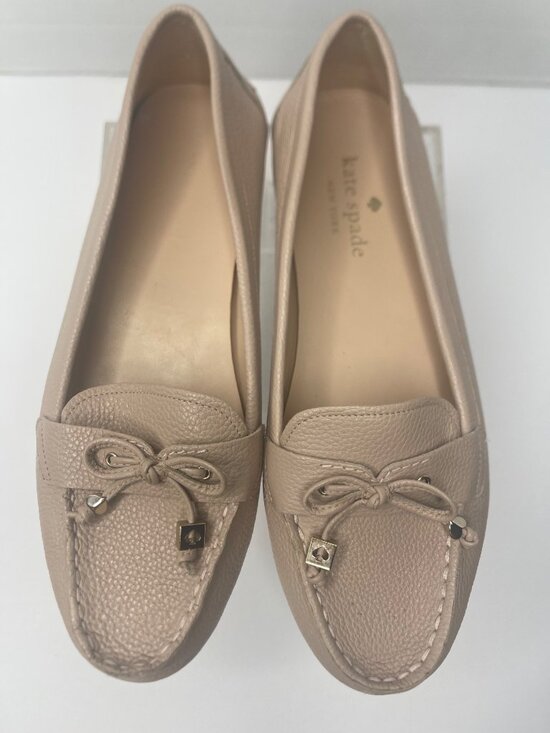 kate spade Shoes - Kate Spade Cheshire Tie Pebbled Leather Loafer Moccasin Shoes Rose Size 8B Chic